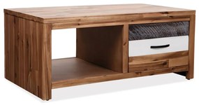 Tavolino Da Salotto İn Legno Massello Dacacia 90x50x37,5 Cm /