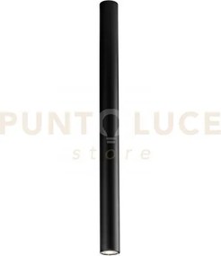 Plafoniera-faretto fluke tonda nera 1 luce attacco gu10 5,5x5,5x75cm