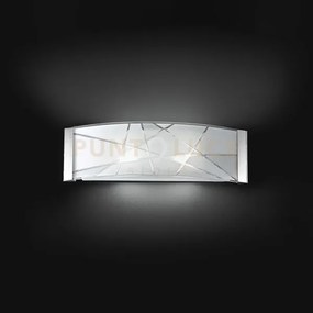 Applique metallo con vetro decorato fish bianco lucido 2 luci attac...