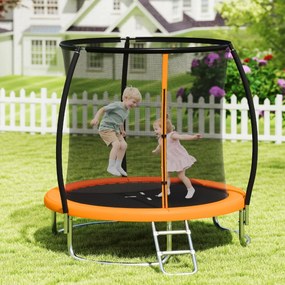 Costway Trampolino ricreativo pesante con rete di sicurezza per bambini e adulti, Trampolino da esterno 244 cm in acciaio zincato antiruggine 4 Colori