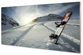 Pannello paraschizzi cucina Tavola sulle montagne di neve 100x50 cm
