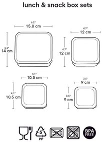 A Little Lovely Company - set di quattro scatole merenda - fragole