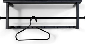 Attaccapanni da parete nero in metallo con scaffale 76 cm Marco – Spinder Design