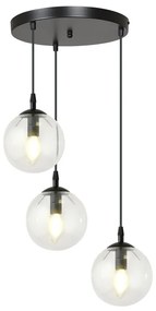 Lampadario a Sospensione COSMO 3 BLACK TRANSPARENT PREMIUM Colore del corpo Nero