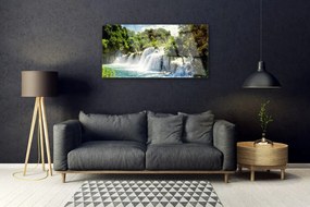 Quadro acrilico Cascata della foresta naturale 100x50 cm