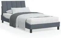 Letto con Materasso Grigio Scuro 100x200 cm in Velluto 3208581