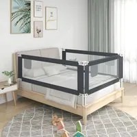 Sponda Letto Sicurezza Bambini Grigio Scuro 180x25 cm Tessutocod mxl 97298