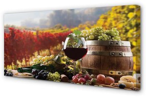 Quadro su tela Bicchiere di vino autunnale 100x50 cm