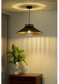 Duolla - Lampadario a sospensione con filo RIO RATTAN 1xE27/15W/230V diametro 45 cm nero/oro