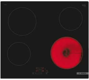 Piano cottura in vetroceramica da 60 cm con 4 fuochi, 6600 W, nero - PKE611BB8E - bosch