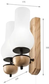 Brilagi - LED Applique COTTAGE 2xE14/40W/230V quercia/bianco