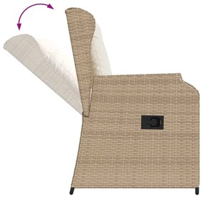 Set divani da giardino 5 pz con cuscini in polyrattan beige