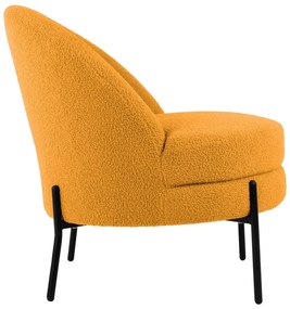 Poltrona giallo ocra in tessuto bouclé Noble - Leitmotiv