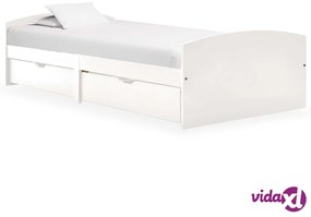 vidaXL Giroletto con 2 Cassetti Bianco in Legno di Pino 90x200 cm