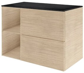 Mobile da bagno sotto lavabo SENSEA Neo Line rovere naturale/ardesia L 60 x H 65 x P 48.5 cm, lavabo non incluso