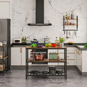 Scaffale da cucina a ripiani MARGE, marrone/nero