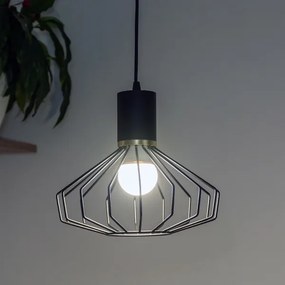 Lampada a sospensione con cavo SOLANO 1xE27/15W/230V nero/oro