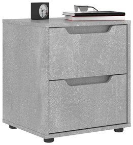 Comodino Vısnes Grigio Cemento 45x40x50 Cm İn Legno Multistrato /