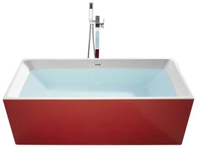Vasca da bagno freestanding rossa 170 x 81 cm RIOS Beliani