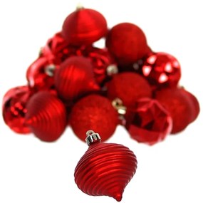 Retlux - Set di addobbi natalizi 30 pezzi rossi