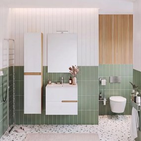 Colonna Eva reversibile 2 ante bianco lucido e rovere natutale