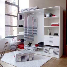 Scatola per abiti Medium Mariniere 3D Vacuum Bag, 125 l - Compactor