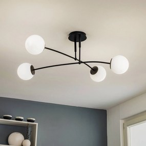 EMIBIG LIGHTING Plafoniera Pregos 4 in nero, 4 luci