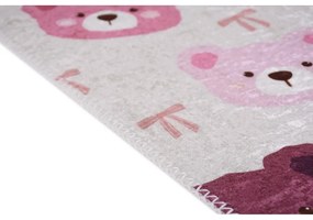 Tappeto per bambini rosa e avorio lavabile 60x100 cm Cute Teddies Pink – Vitaus