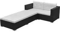 Set Divani da Giardino 3 pz con Cuscini in Polyrattan Nero cod mxl 35216