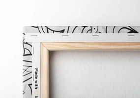 Stampa su tela – Mandala etnica astratta in bianco e nero