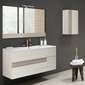 Mobile sottolavabo e lavabo Vision per vasca centrale betulla e tortora L 100 cm 2 cassetti