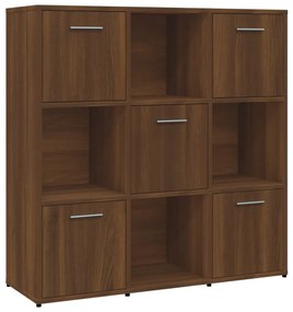 Libreria rovere marrone 90x30x90 cm in legno multistrato