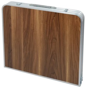 Tavolo da campeggio pieghevole marrone/cromo