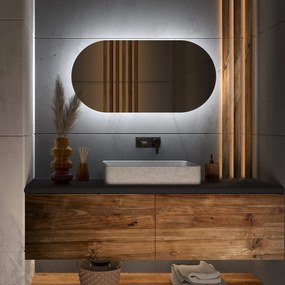 Specchio asimmetrico con luce LED G4