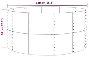 Letto Giardino Acciaio Verniciato Polvere 140x140x68cm Grigio