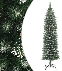 Albero Di Natale Artificiale Sottile Con Base 180 Cm Pvc /