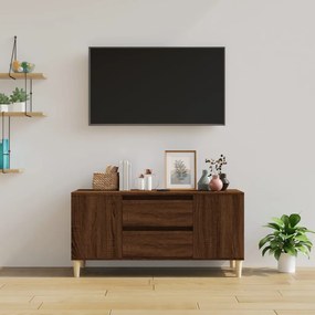 Mobile porta tv rovere marrone 102x44,5x50 cm legno multistrato