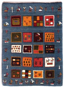 Gabbeh Tappeto 70 x 90 Blu (Iran) Annodato A Mano