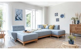 Divano letto a U azzurro, angolo destro Dazzling Daisy - Miuform