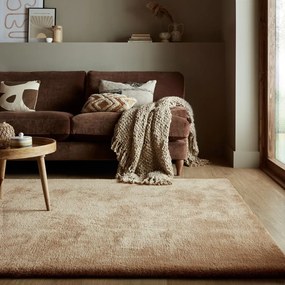 Tappeto in pelliccia sintetica marrone 160x230 cm Faroe Wool Look Fur - Flair Rugs