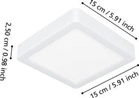 Eglo 901335 - Plafoniera da bagno FUEVA LED/7W/230V 15x15 cm IP44 bianca