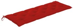 Panchina Batavia con Cuscino Rosso 150 cm Legno Massello Teak