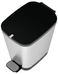 Cestino per la spazzatura argentato in plastica con pedale 25 l Chic Bin M – KIS