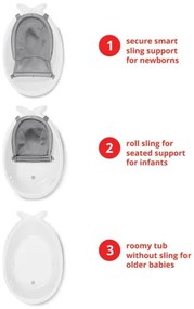 Skip Hop - Vaschetta per bambini MOBY 3 con supporto ergonomico bianca