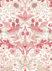 Morris & Co Tapete Simply Strawberry Thief - Madder
