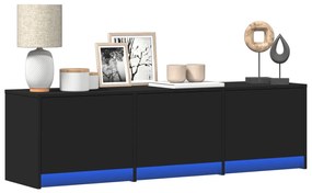Mobile Porta Tv Con Led Nero 140x34x40 Cm İn Truciolato /