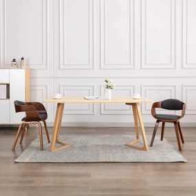 Sedie Da Pranzo 2 Pz Grigie İn Legno Piegato E Tessuto Grigio /