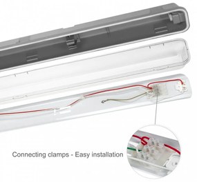 Plafoniera IP65 per 1 tubi LED 150cm – Stagna - (alimentazione Unilaterale) Plafoniera  per 1 tubo LED da 150cm