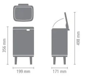 Cestino per la spazzatura nero opaco in acciaio 4 l Bo Hi – Brabantia
