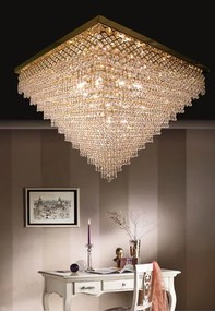 16-light ceiling lamp gold and crystal- 535/PL80X80 - Luxury Crystal - Arredo Luce Oro 24 kt